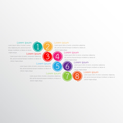Obraz premium Vector infographic templates used for detailed reports. All 8 topics.