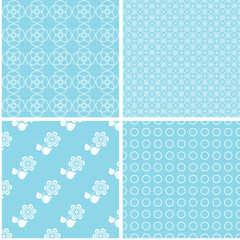 Fototapeta premium Pastel retro different vector seamless patterns.