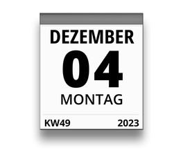 Kalender für Montag, 4. DEZEMBER 2023 (Woche 49)
