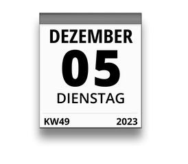 Kalender für Dienstag, 5. DEZEMBER 2023 (Woche 49)
