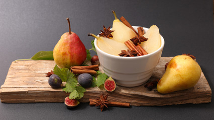 poached pear and spice