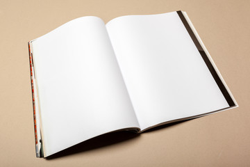 Blank paper pieces for mock up on a beige background