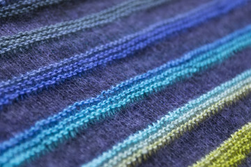 Macro hand made knitting background. Sectional yarn
