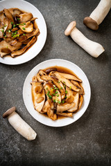 stir-fried king oyster mushroom in oyster sauce
