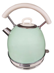 Electric vintage kettle isolated on white background with clipping path.