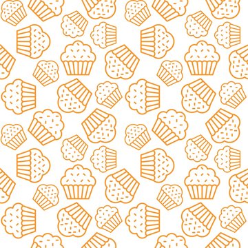Cupcake seamless pattern for use as background or wrapping paper gift