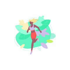 Obraz na płótnie Canvas Woman jogging in summer 