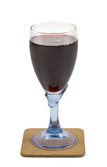 Red wine in a glass isolated on white background, with clipping path.