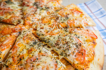 delicious ready pizza on the table