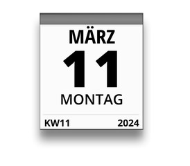 Kalender für Montag, 11. MÄRZ 2024 (Woche 11)