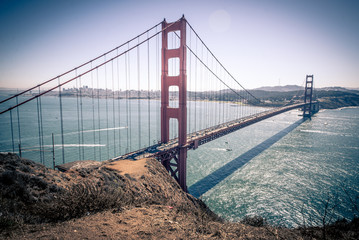 Golden gate bridge in San francisco and landscape