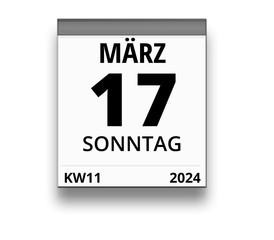Kalender für Sonntag, 17. MÄRZ 2024 (Woche 11)