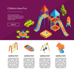 Naklejka premium Vector isometric playground template illustration