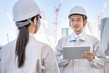 portrait of asian engineer in construction site