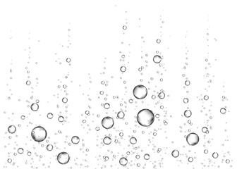 Underwater fizzing air, water or oxygen  bubbles.