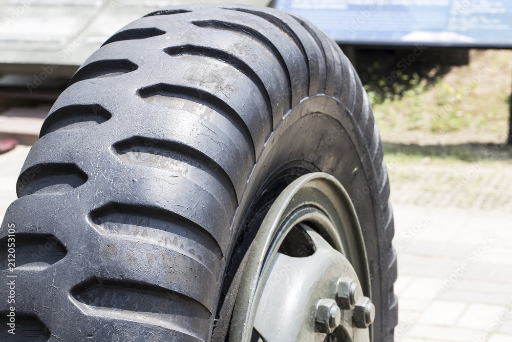 Wall mural rubber wheel and tire. panzer