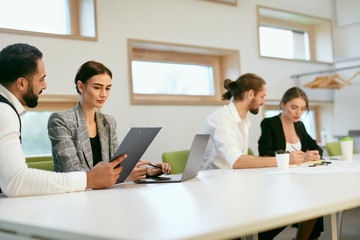 People Working, Meeting In Business Office 