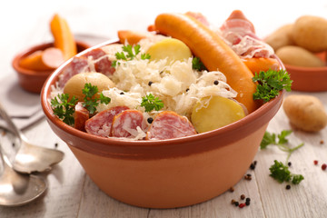 cabbage with potato and meats