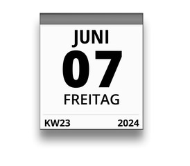 Kalender für Freitag, 7. JUNI 2024 (Woche 23)
