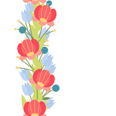 Floral seamless pattern brush. Floral border. 