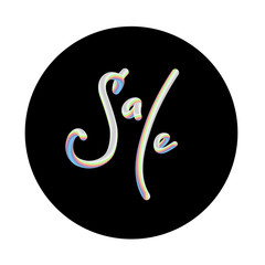 Obraz premium Holographic 3d blend lettering. Sale vector illustration.