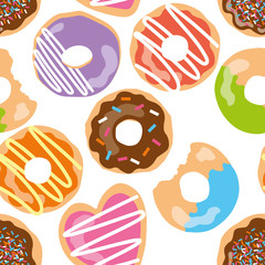 Cute seamless pattern with donuts and cookies