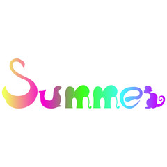summer word lettering
