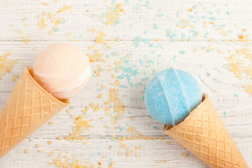 bath bombs in waffle cones