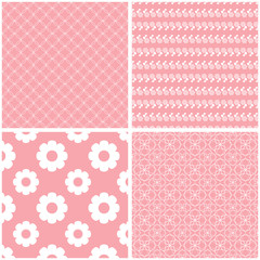 Mint different vector seamless patterns