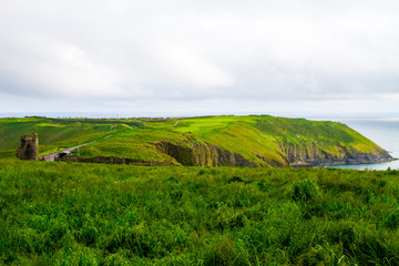 Dramatic landscape of Southern Irish Coastline in late spring