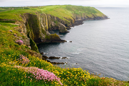 Dramatic landscape of Southern Irish Coastline in late spring