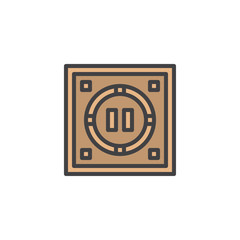 Japanese dohyo filled outline icon, line vector sign, linear colorful pictogram isolated on white. Sumo arena top view symbol, logo illustration. Pixel perfect vector graphics