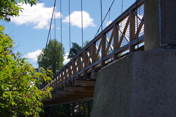 Wooden cycling bridge in Dalarna