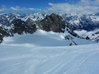 Fototapeta premium beautiful early spring skitouring in otztal alps