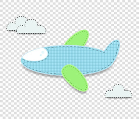 baby boy vector clip art airplane element for scrapbook