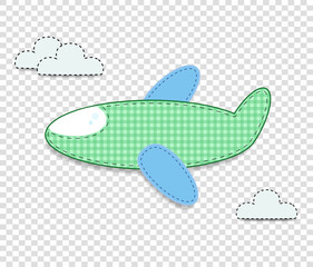 Cute baby vector clip art airplane for scrapbook or baby shower