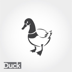 stand duck art, drawing duck art logo, food farm