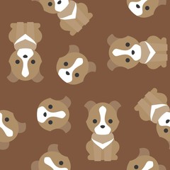 seamless pattern cute dog, flat design