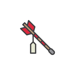 Hamaya Arrow filled outline icon, line vector sign, linear colorful pictogram isolated on white. Japanese arrow symbol, logo illustration. Pixel perfect vector graphics