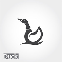 Obraz premium icon swimming duck, swimming duck logo, simple duck