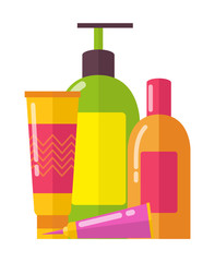 Lotions and Tubes Collection Vector Illustration