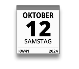 Kalender für Samstag, 12. OKTOBER 2024 (Woche 41)