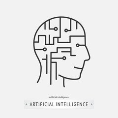 Brain artificial intelligence icon design.