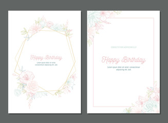 Fototapeta na wymiar flowers greeting cards vector illustrations
