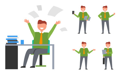 Too Emotional Businessman Vector Illustration