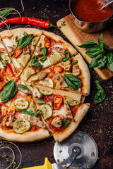 Parmesan cherry pizza and feta