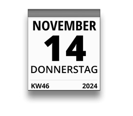 Kalender für Donnerstag, 14. NOVEMBER 2024 (Woche 46)