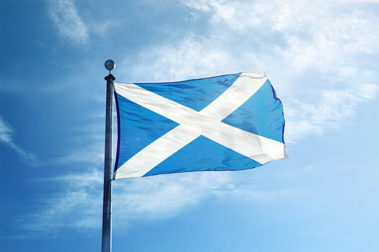 Scotland flag on the mast