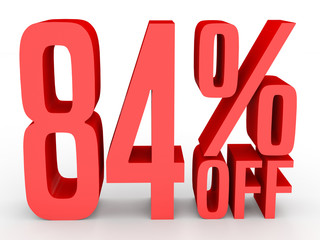 Eighty four percent off. Discount 84 %.