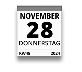 Kalender für Donnerstag, 28. NOVEMBER 2024 (Woche 48)